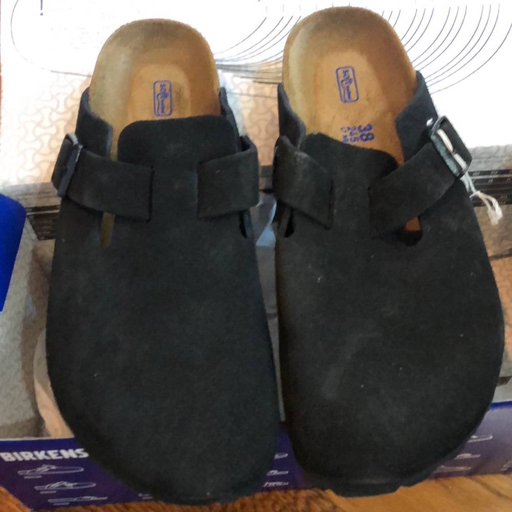 Birkenstock Boston black suede 7N  new